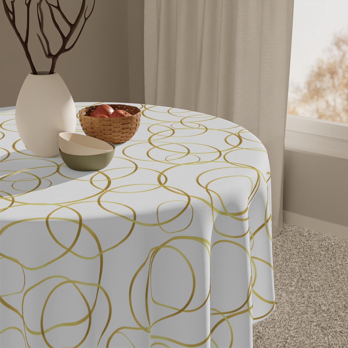 Gold circles - Tablecloth